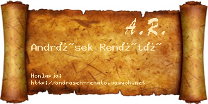 Andrásek Renátó névjegykártya